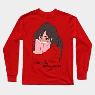 Hot girls reads books Long Sleeve T-Shirt